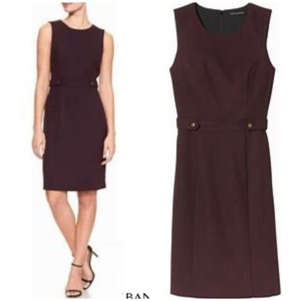 Banana Republic Military Novelty Wool Blend Sleeveless Sheath Dress